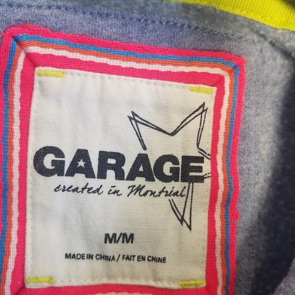 Garage Canada Women's Drawstring Spellout Hoodie Medium Blue Green - Picture 7 of 10